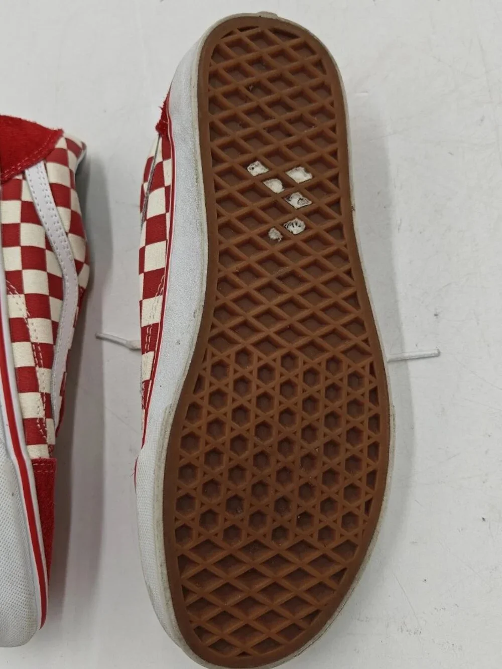 Vans Old Skool Red White Checkerboard Mens 6.5 Womens 8 500714 EUC Box